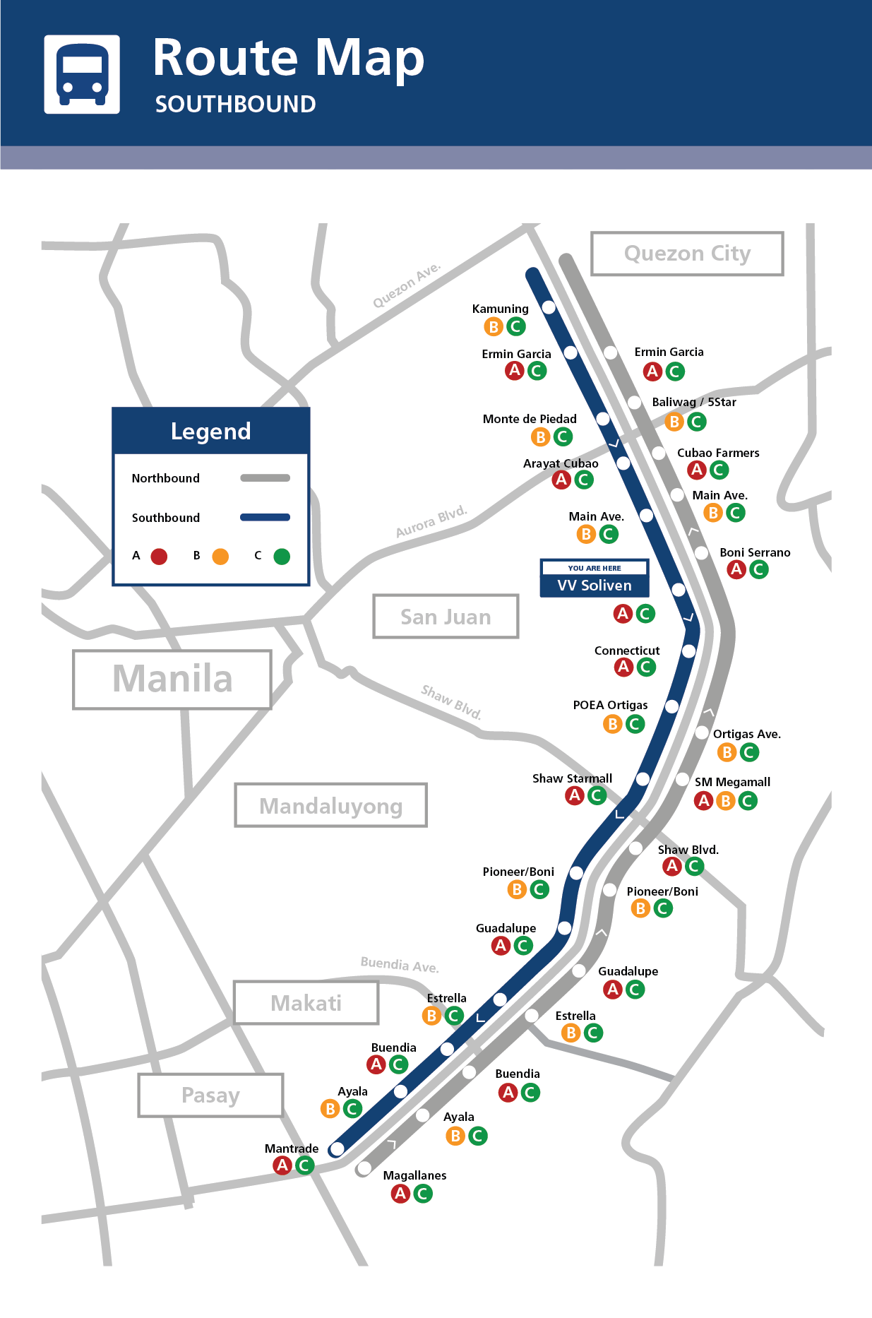 Close-up of route map