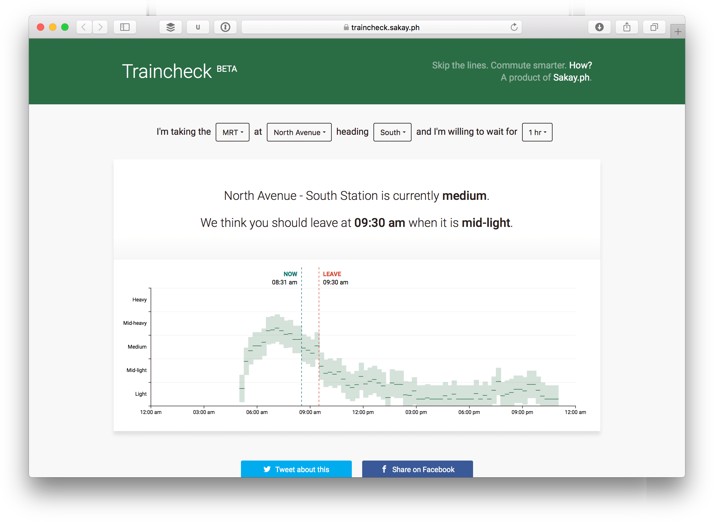 Screenshot of Traincheck